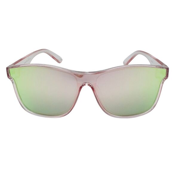 7012 l Green/Pink Sporty Mirrored Lens Unisex Sunglasses - Picture 1 of 5